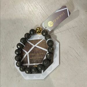 NWT Gorjana Smoky Quartz Bracelet with Gold Accent